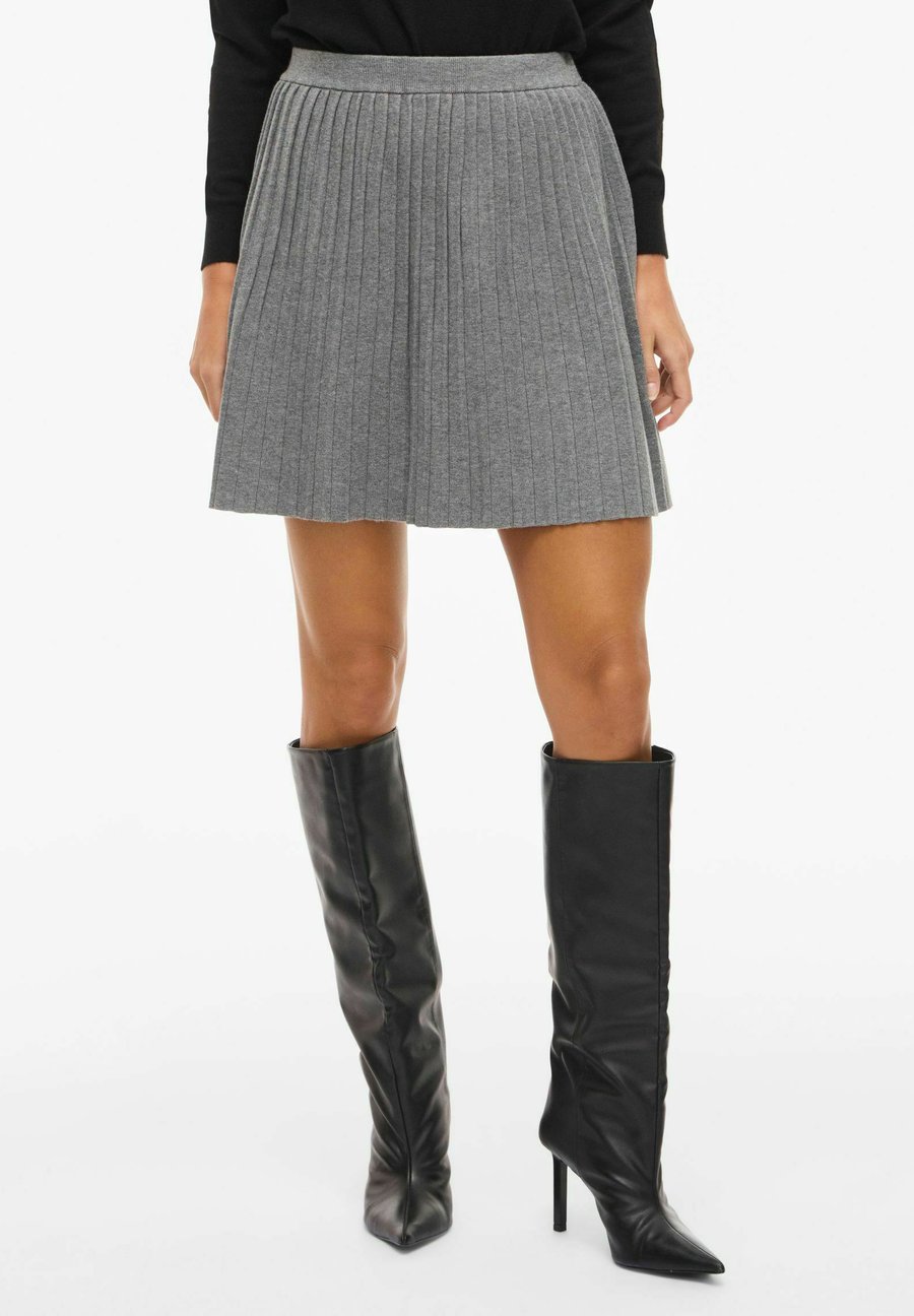 

Юбка VILA VINURIA PLISSIERTER, Medium Grey Melange/Dark Grey