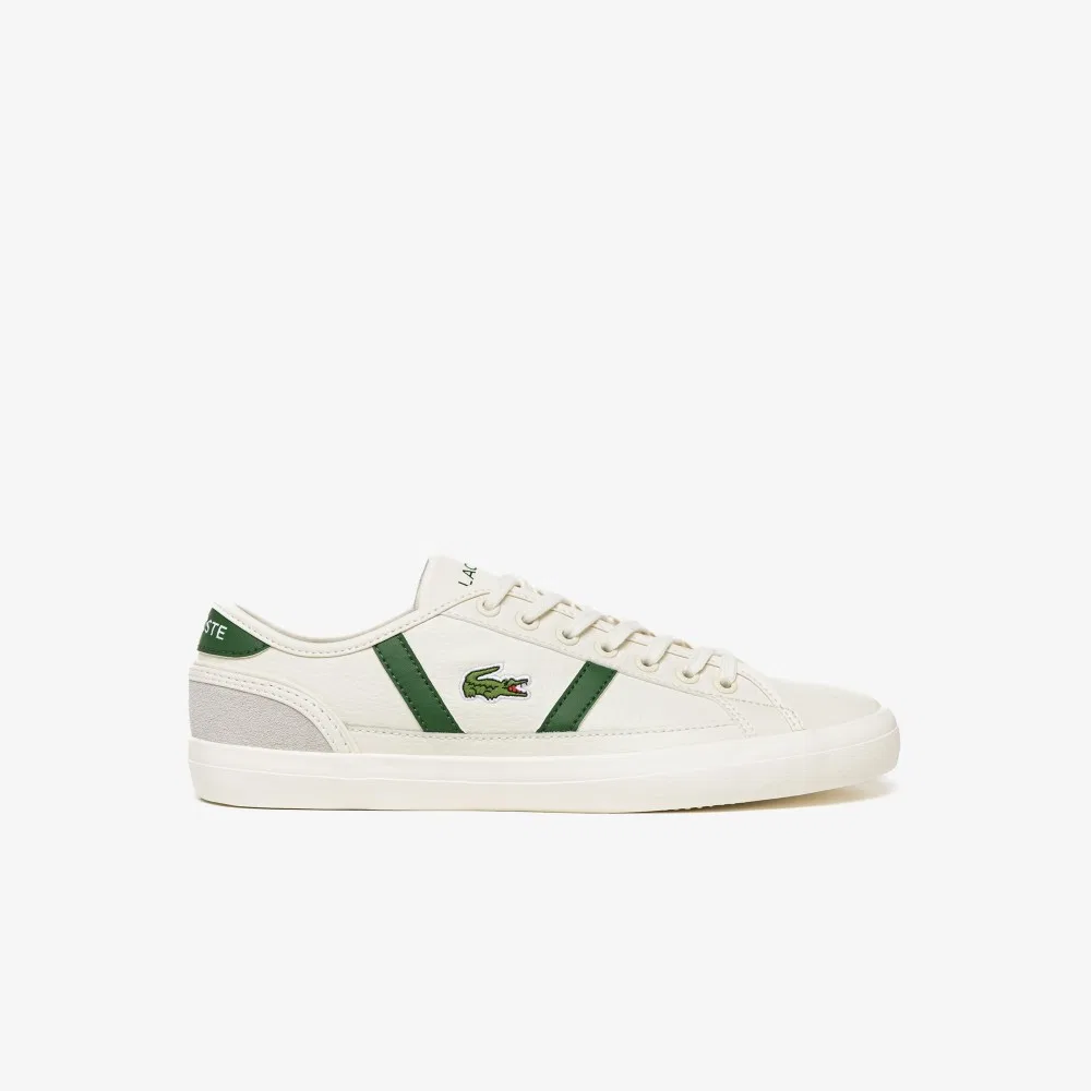 Мужские кроссовки Lacoste Sideline цвета экрю с тёмно-зелёным — фото 2