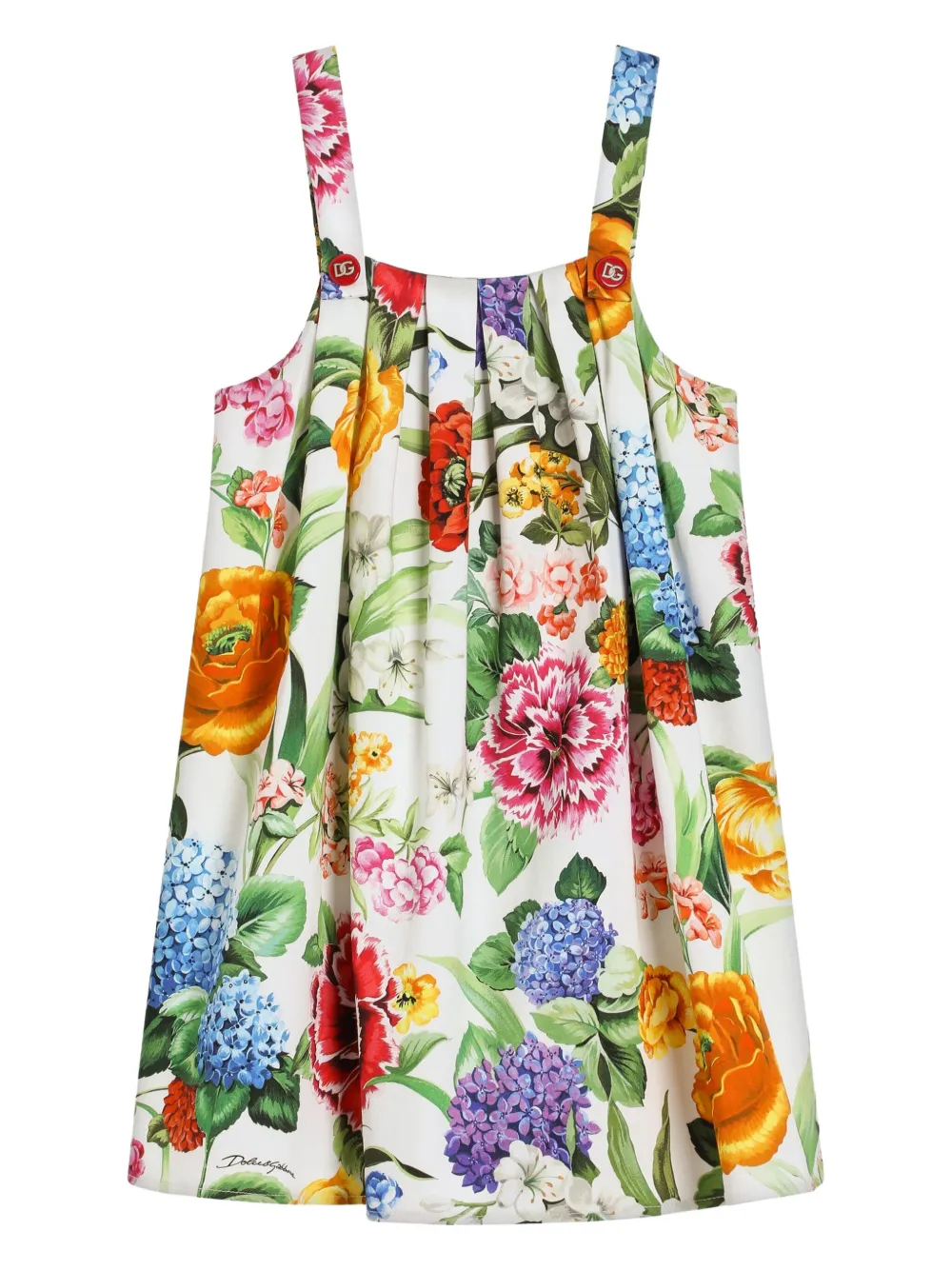 

Платье с цветочным принтом Dolce & Gabbana Kids, белый
