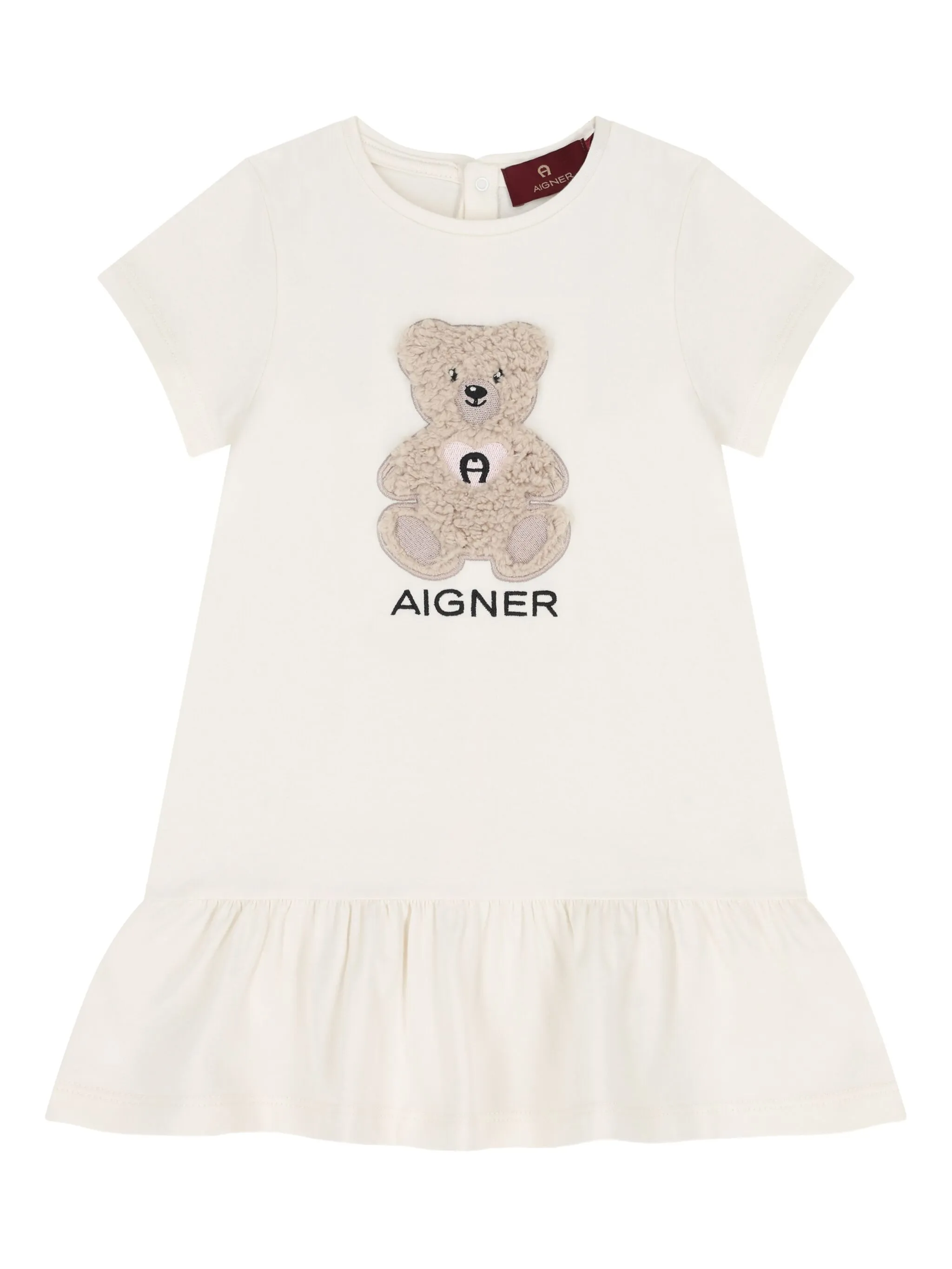 

Платье с аппликацией и оборками Aigner Kids, белый