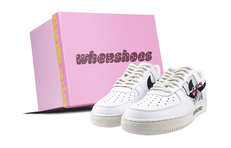 

Кроссовки Nike Air Force 1 Skateboard Shoes Women's Low-Top White Black, Черный, Кроссовки Nike Air Force 1 Skateboard Shoes Women's Low-Top White Black