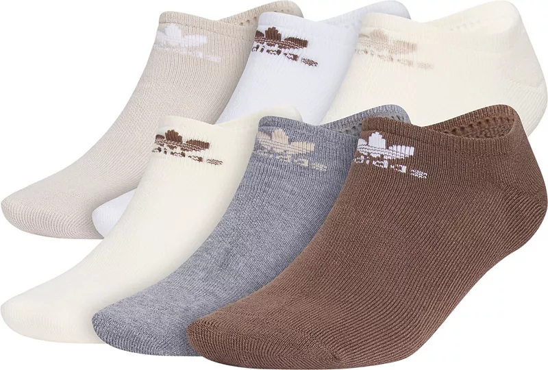 

Мужские носки Adidas Originals Trefoil No Show, 6 шт, цвет Wonder Beige