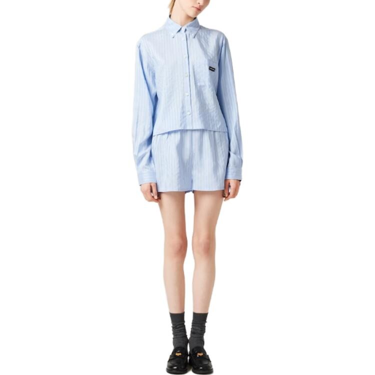 

Рубашка женская синяя Miu Miu