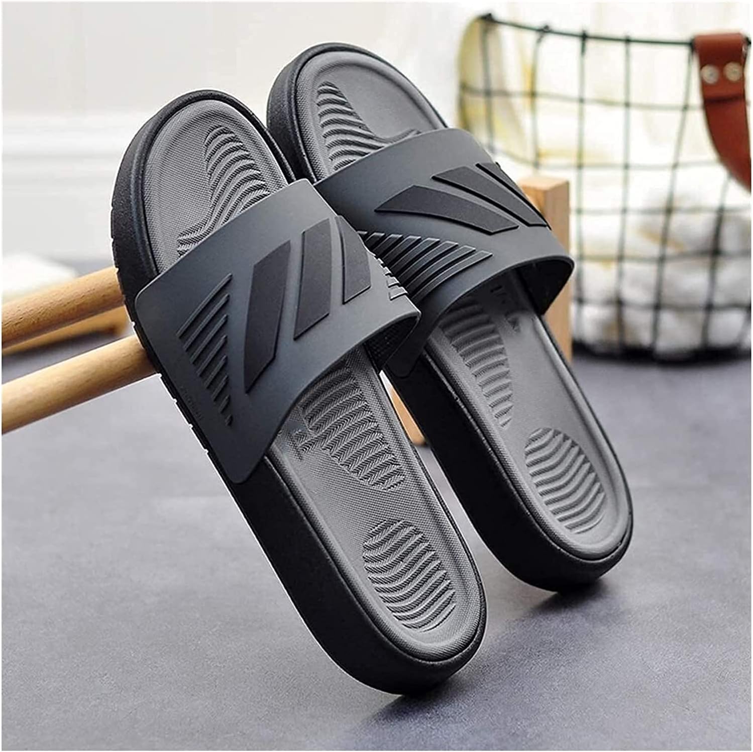 

Мужские шлепанцы для душа, домашние тапочки для мужчин, тапочки для ванной, мужские сланцы для пляжа, тапочки синие, мужские сандалии и тапочки для душа (Размер: 44) Eierfskiot