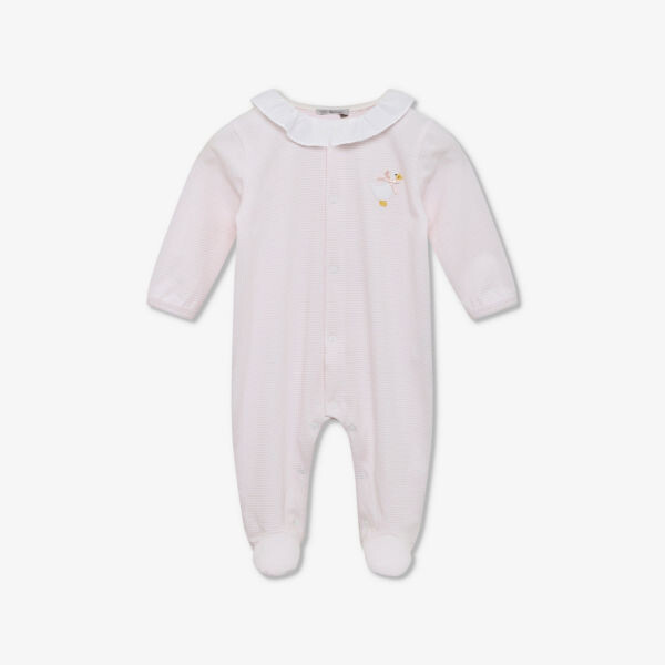 

Джемайма из органического хлопка стрейч с аппликацией в виде утки babygrow 0-9 месяцев Trotters, белый
