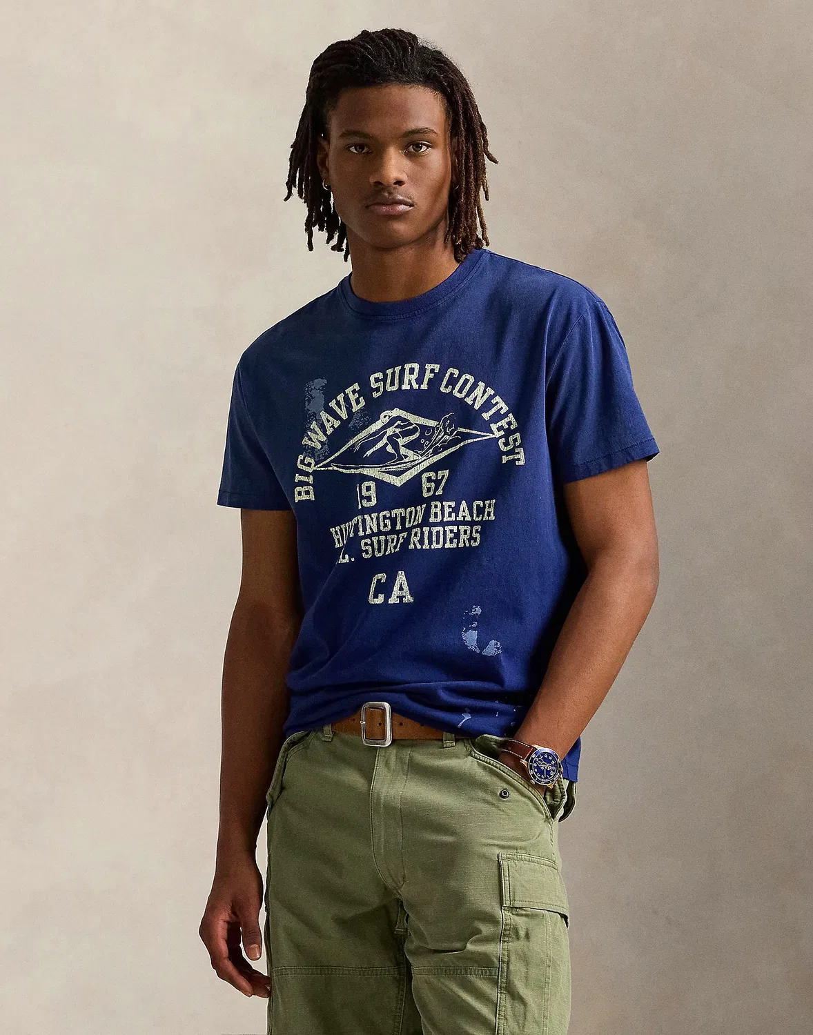Футболка с принтом CLASSIC FIT JERSEY GRAPHIC T-SHIRT POLO RALPH LAUREN синяя — фото 2