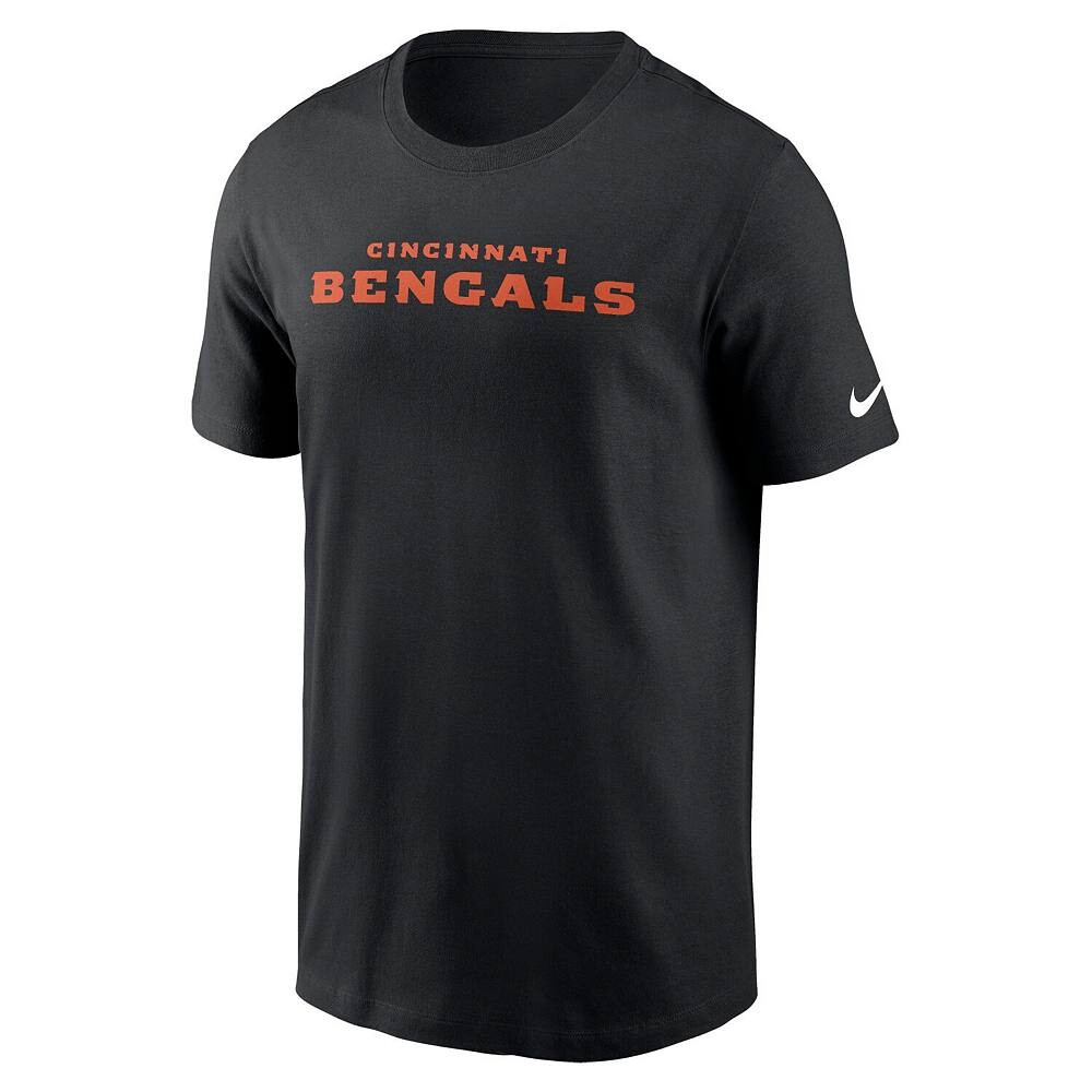 Мужская черная футболка Nike Cincinnati Bengals Primetime Wordmark Essential, цвет Bng Black — фото 3