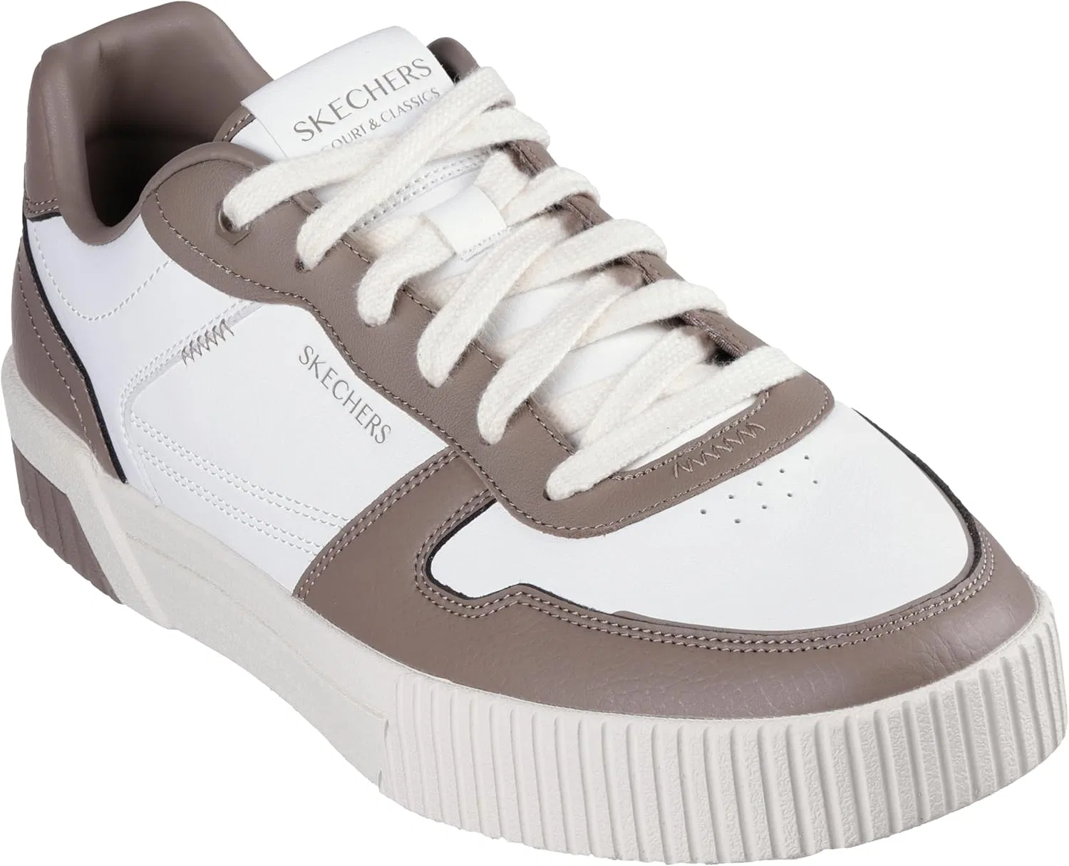 Мужские кроссовки Skechers Jade Strane, White Duraleather Brown Trim