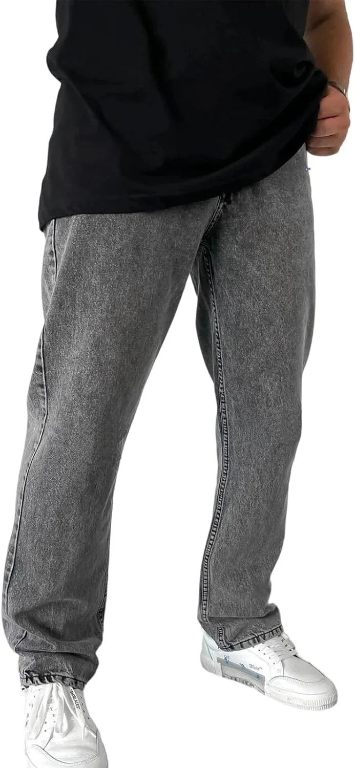 Джинсы прямые slim fit серый