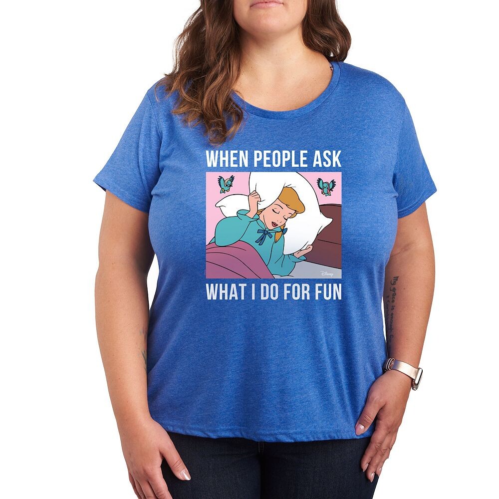 

Футболка с рисунком Disney Princess Plus Sleeping Fun, цвет Heather Royal Blue