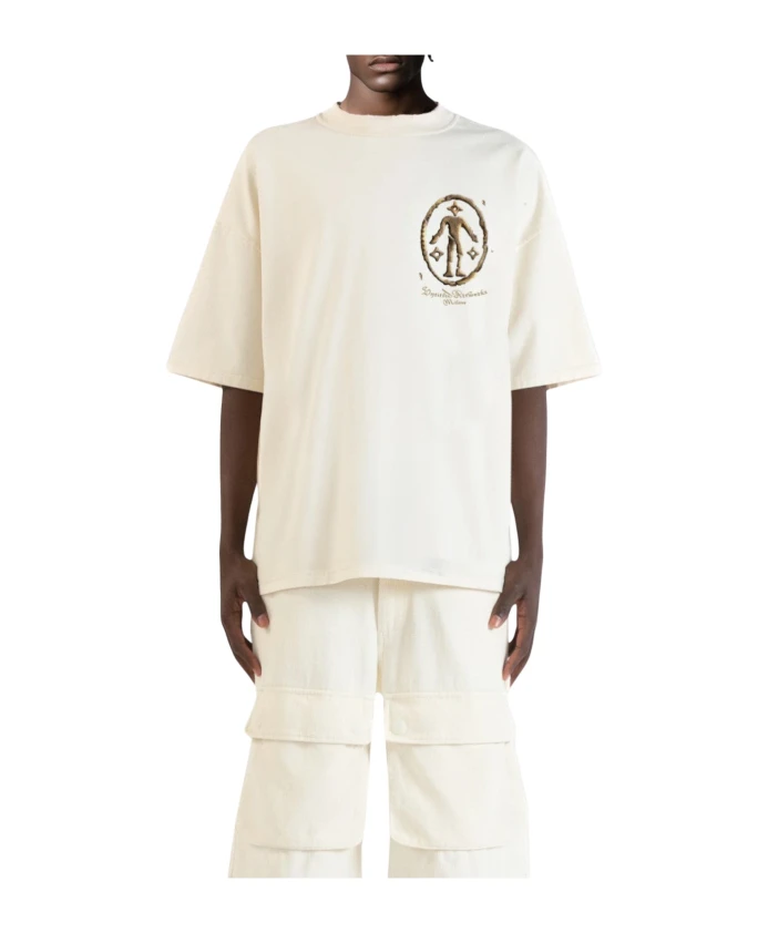 

Хлопковая футболка оверсайз с цифровым принтом Untitled Artworks, бежевый