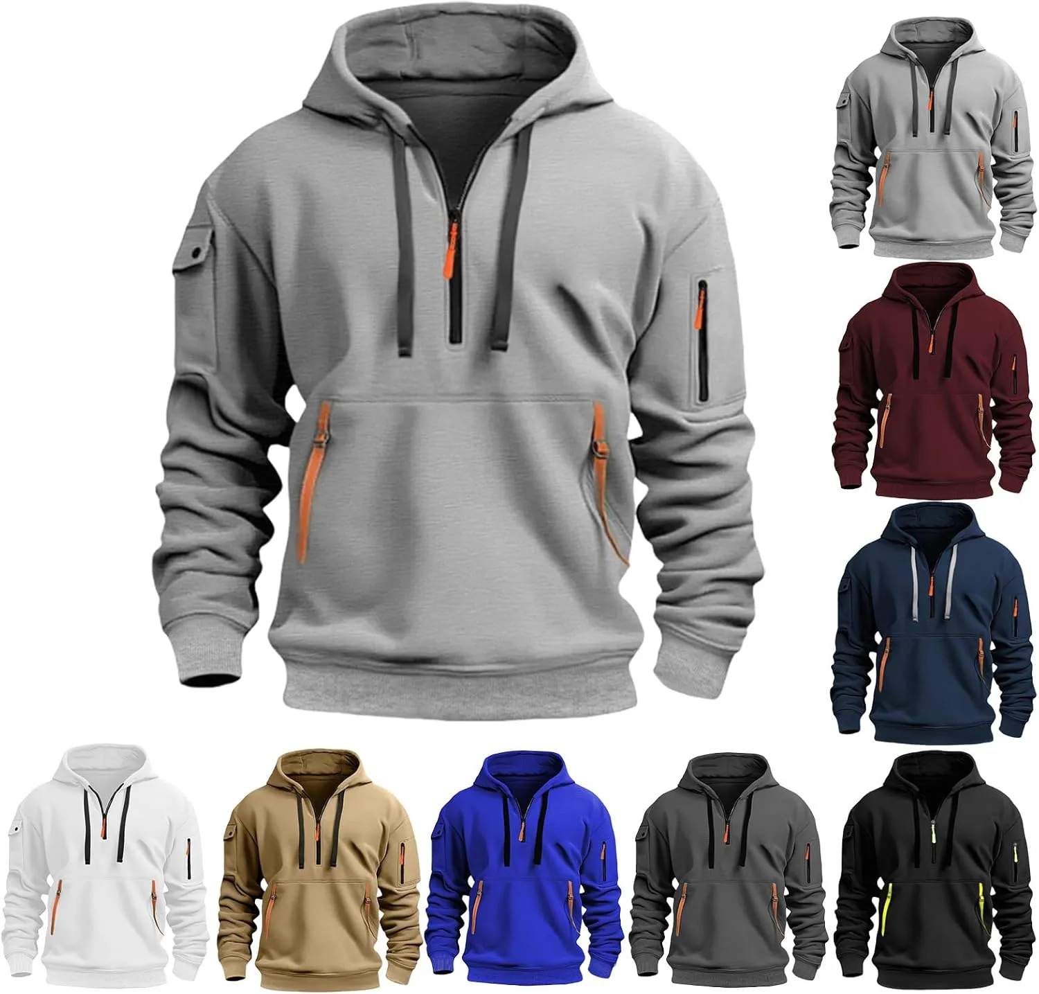 

Wankang тактическая толстовка с капюшоном для мужчин, флисовая, с карманами