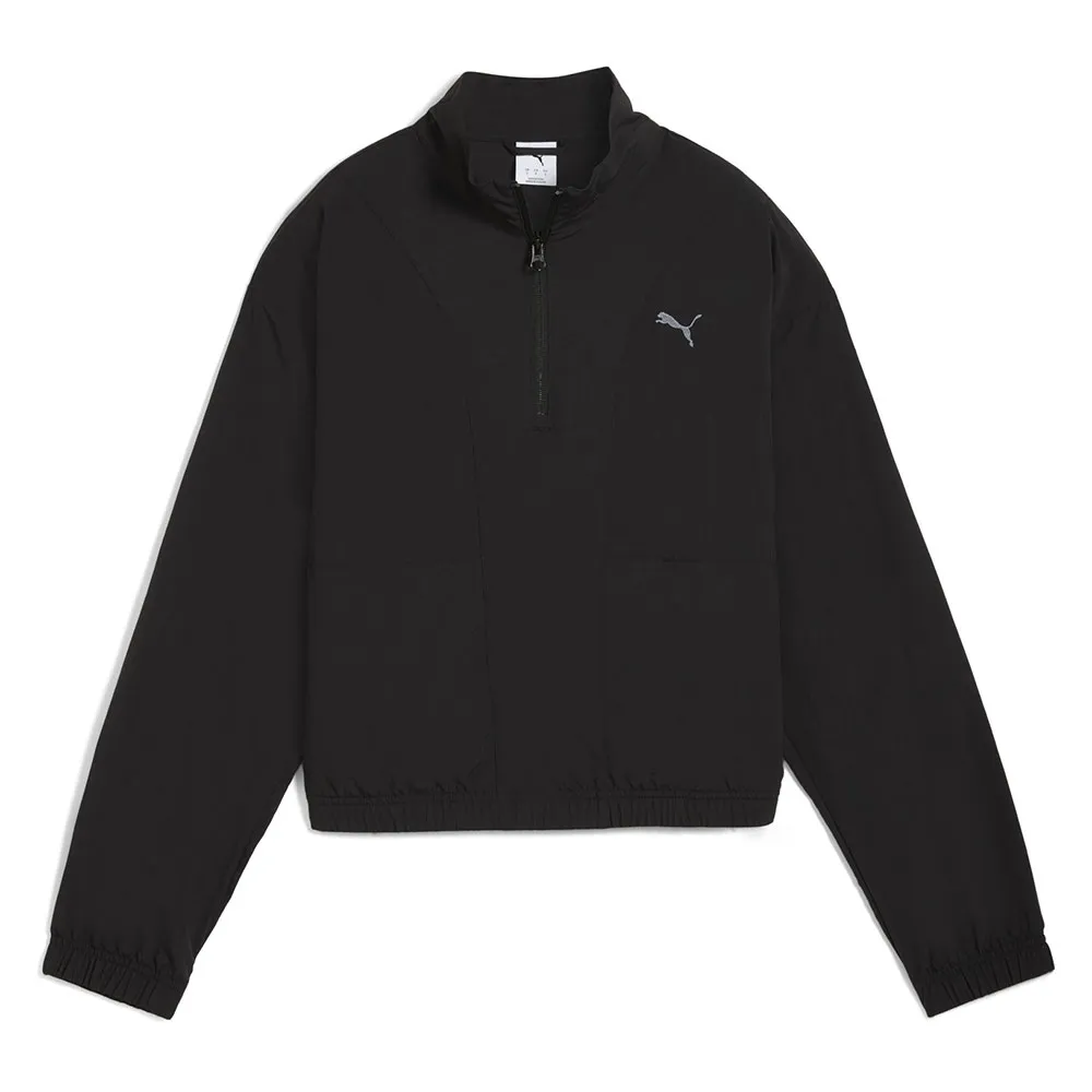 

Толстовка Puma Her Relaxed Fit с застежкой-молнией до середины груди, черный