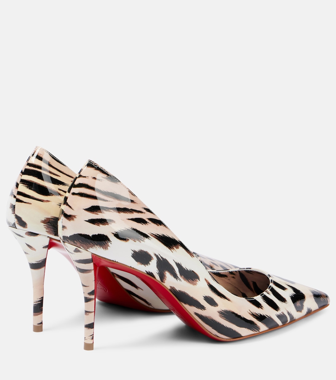 Туфли Miss Z 80 из лакированной кожи с принтом Christian Louboutin, Vintage Rose/Lin Vintage Rose — фото 2