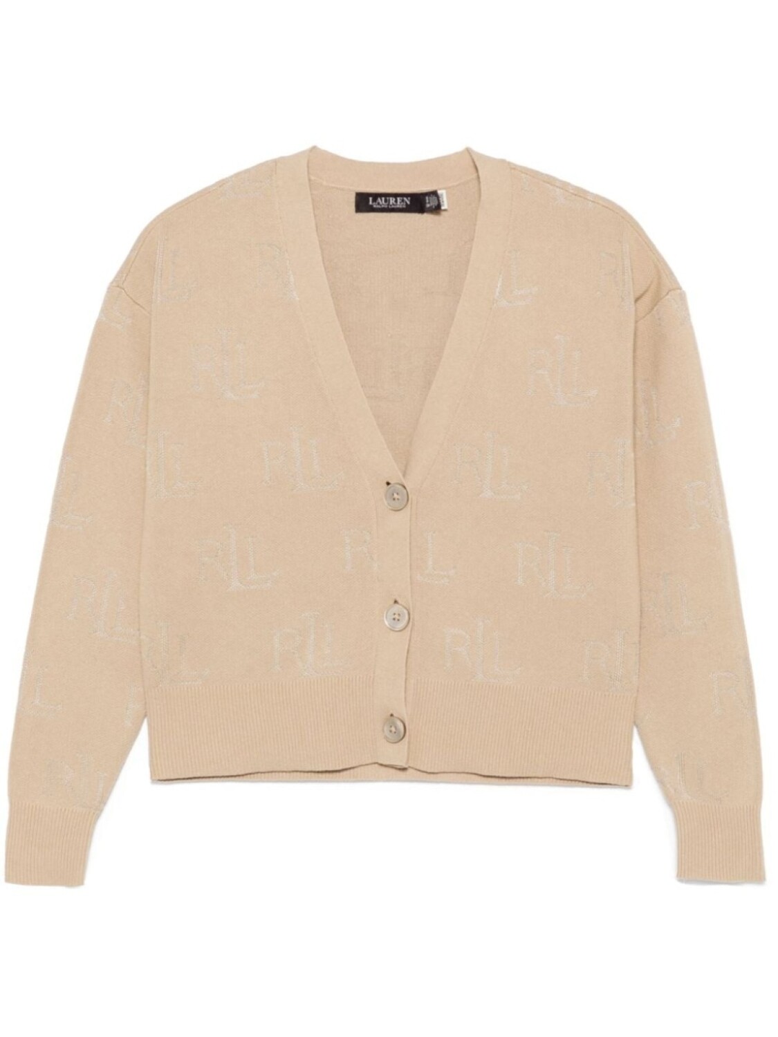 

Lauren Ralph Lauren кардиган с жаккардовым логотипом, коричневый