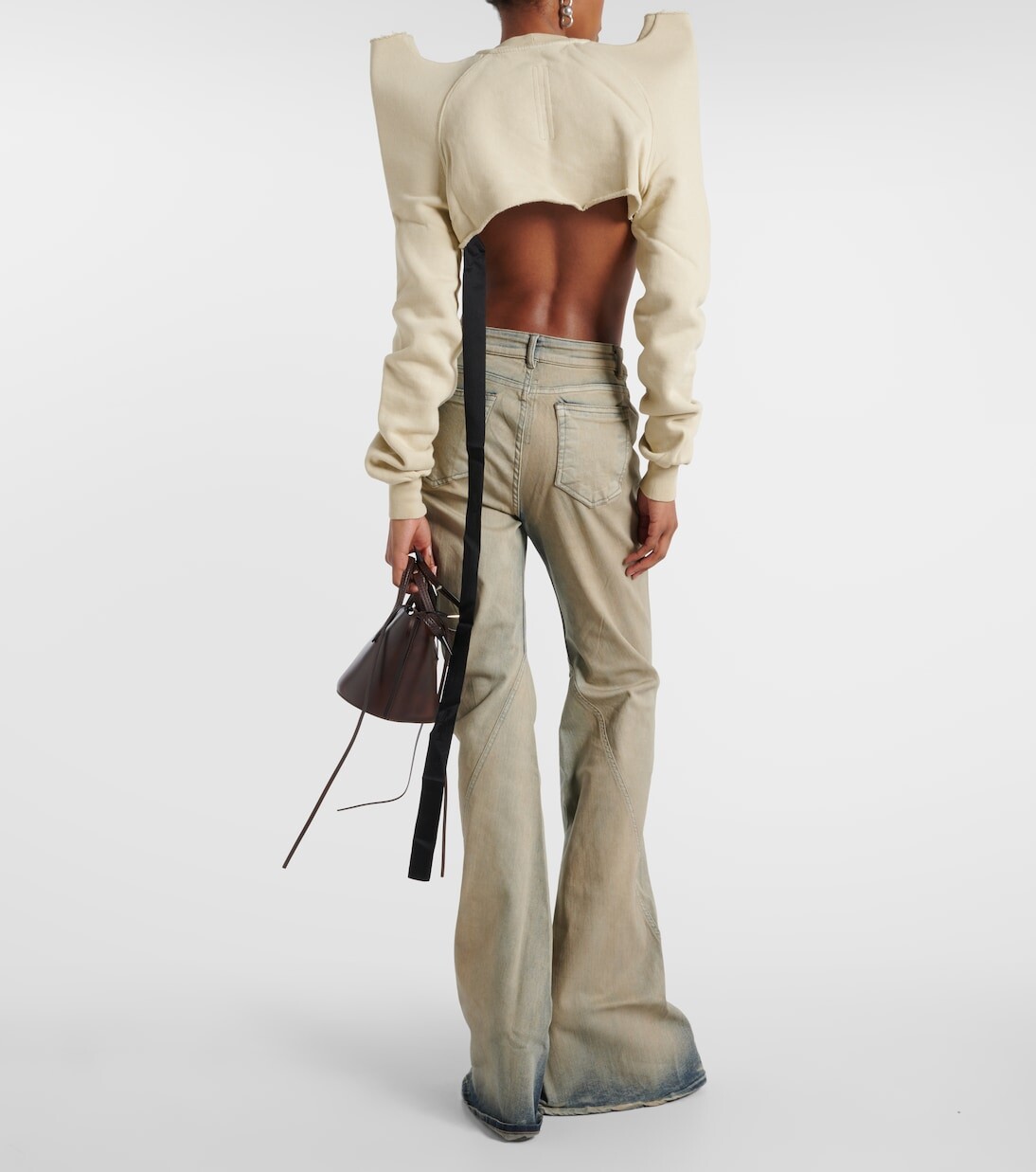Drkshdw расклешенные джинсы со средней посадкой Rick Owens, серый — фото 3