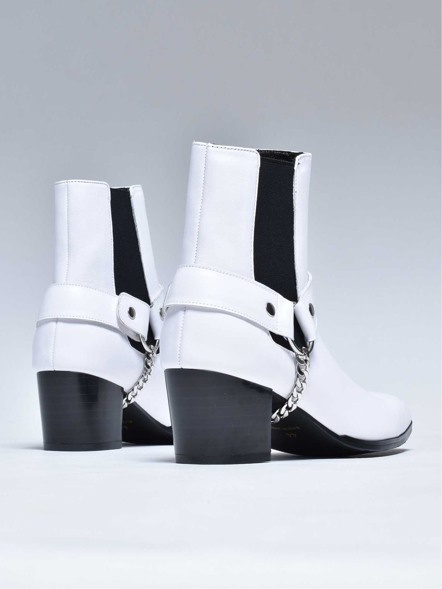 Ботинки Endevice из кожи с боковыми вставками и кольцами, White — фото 3