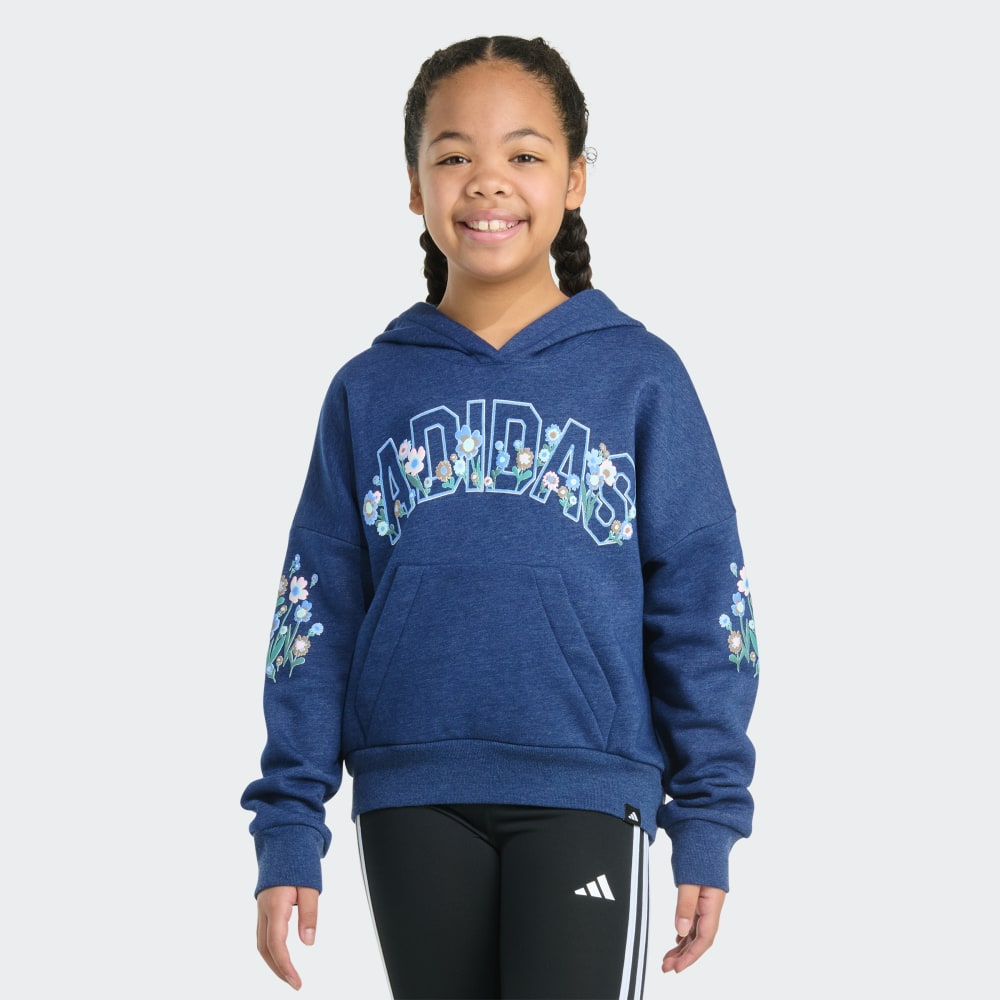 

Худи Adidas Long Sleeve Heather Multi Graphic Fleece Pullover Hoodie, синий