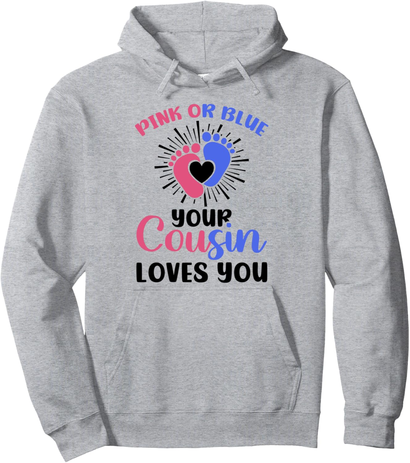 

Розовая или голубая толстовка «Твой двоюродный брат/сестра тебя любит» для всей семьи, беременных и малышей Cousin Relation Announcement Family