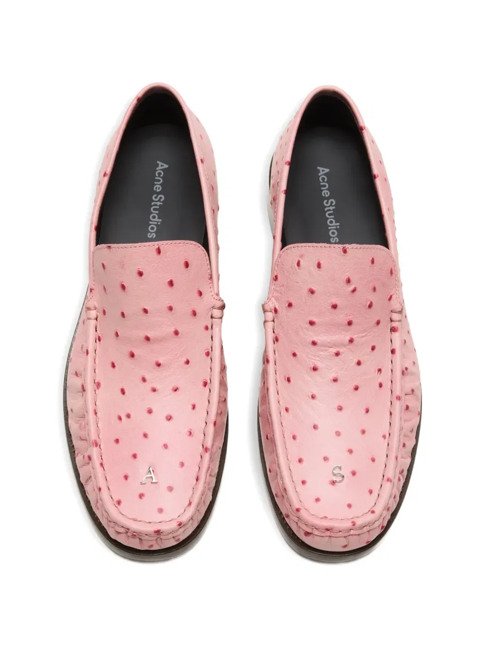 Лоферы с точечным тиснением Acne Studios, розовый — фото 2