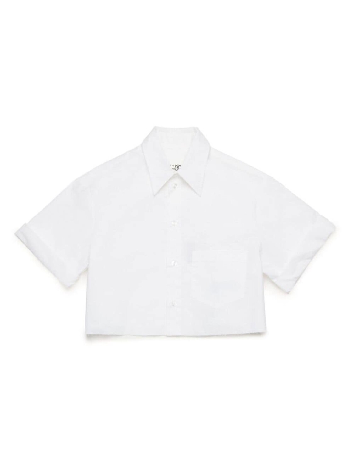 

MM6 Maison Margiela Kids укороченная рубашка с вышитым логотипом, белый