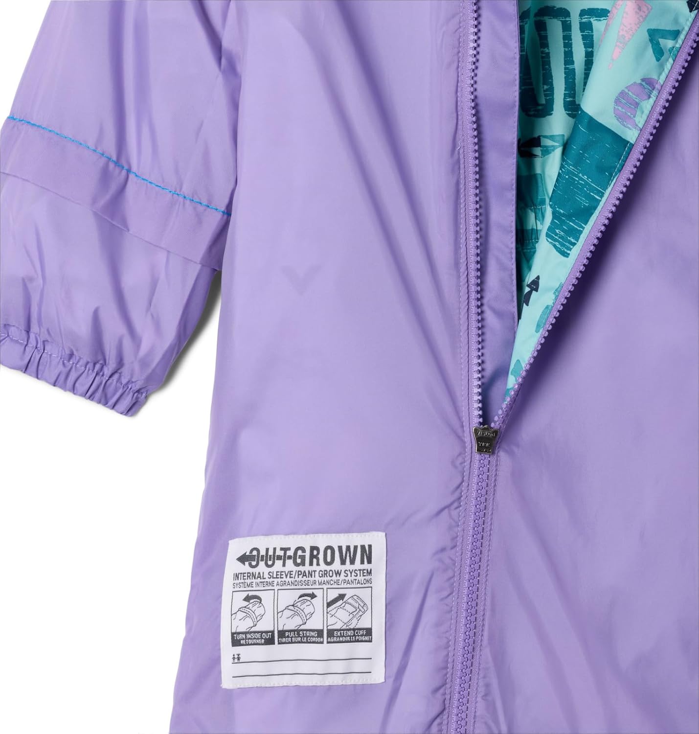 Колумбия Unisex детский дождевик Critter Jitters Iii Columbia, Spray Outerbounds/Paisley Purple — фото 3
