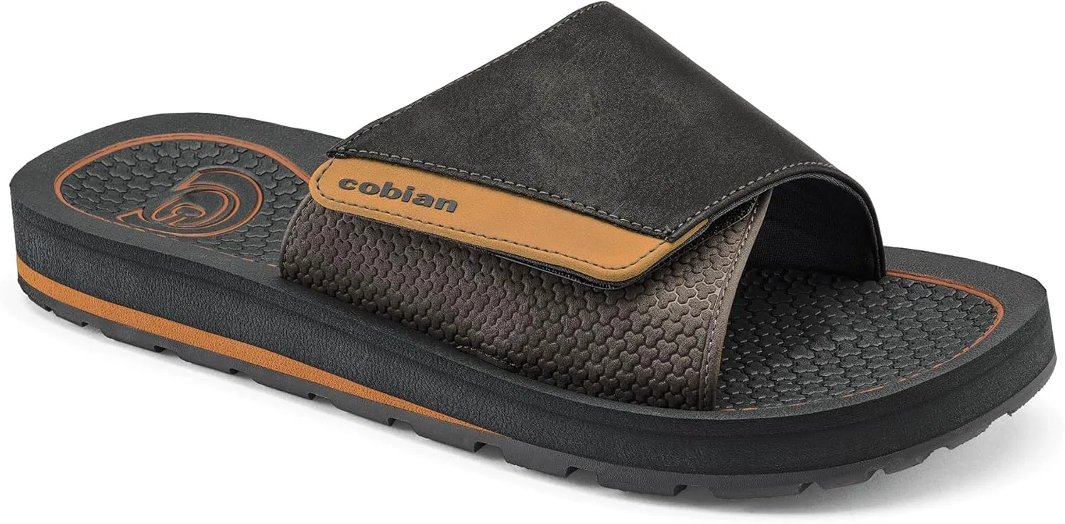 Мужские сандалии Cobian DRT Slide с удобным кожаным ремешком, Darkgray