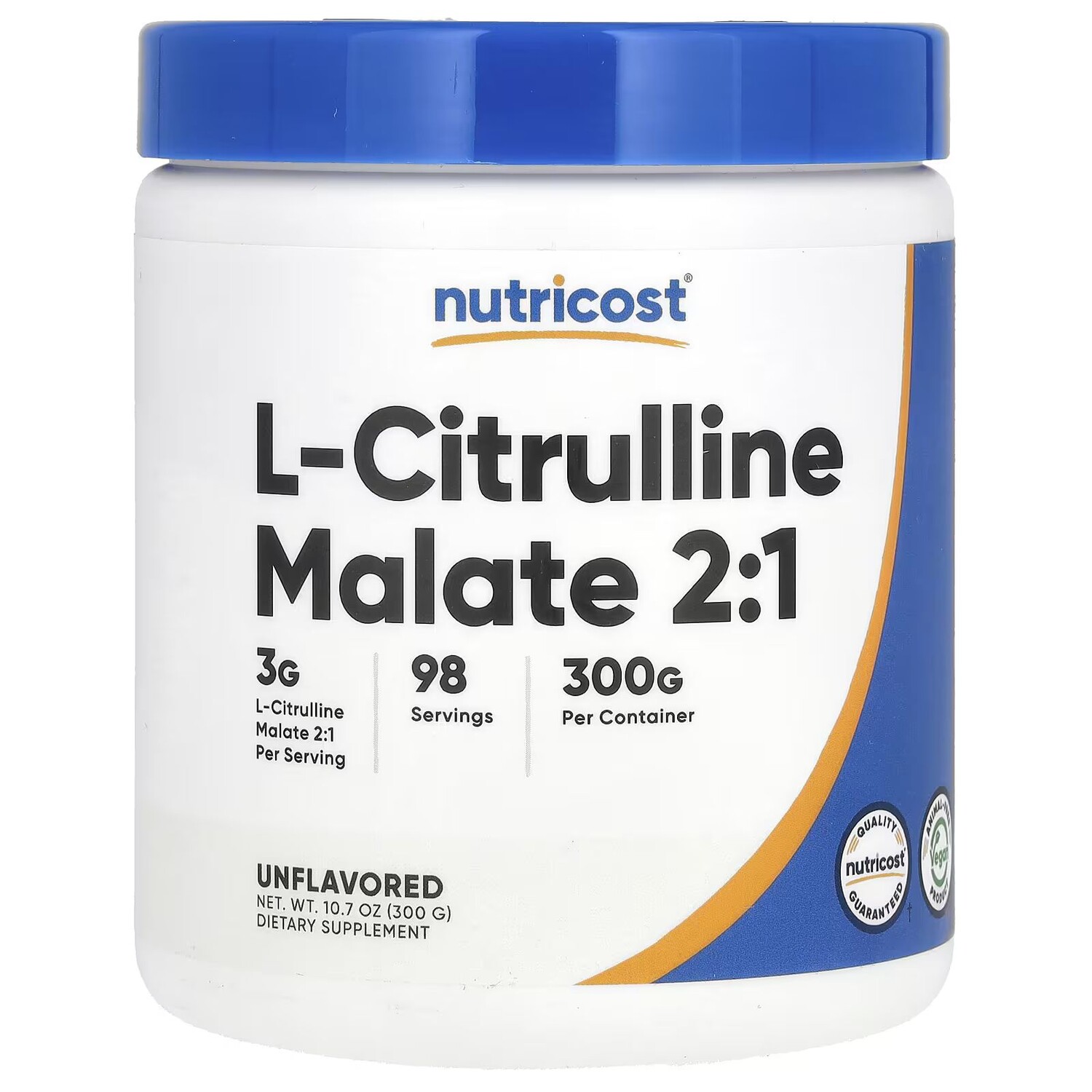 

L-цитруллин малат 2:1, без вкуса, 10,7 унции (300 г) Nutricost