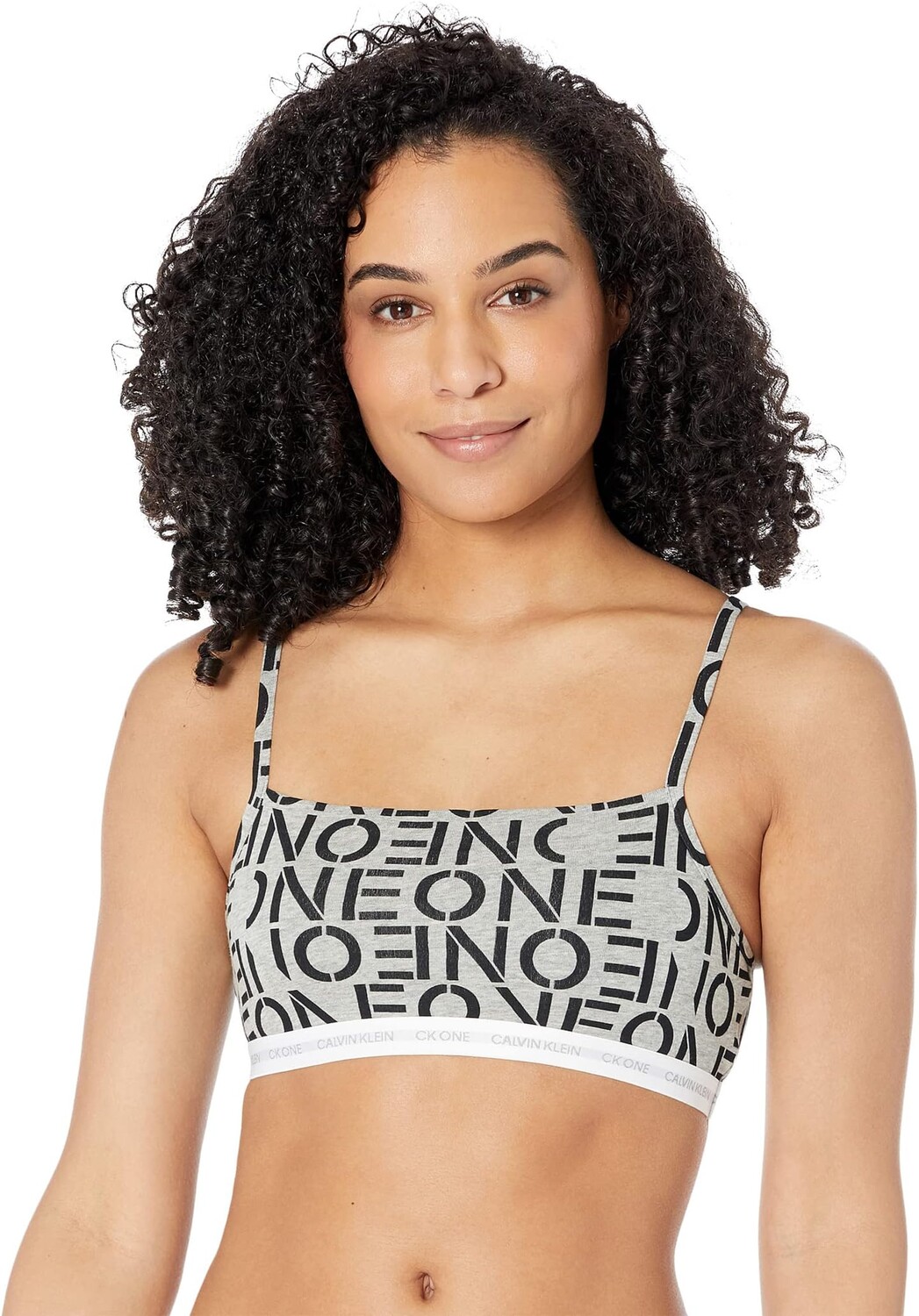 

Бюстгальтер Calvin Klein Underwear One Cotton Unlined Bralette 2-Pack, цвет White/Stencil One/Grey Heather