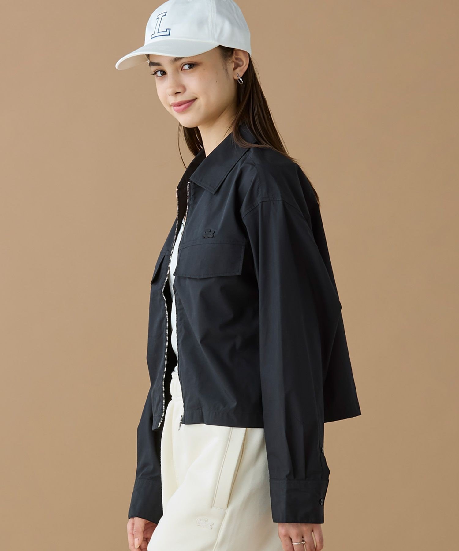 Рубашка-блузон LACOSTE Black на молнии — фото 4