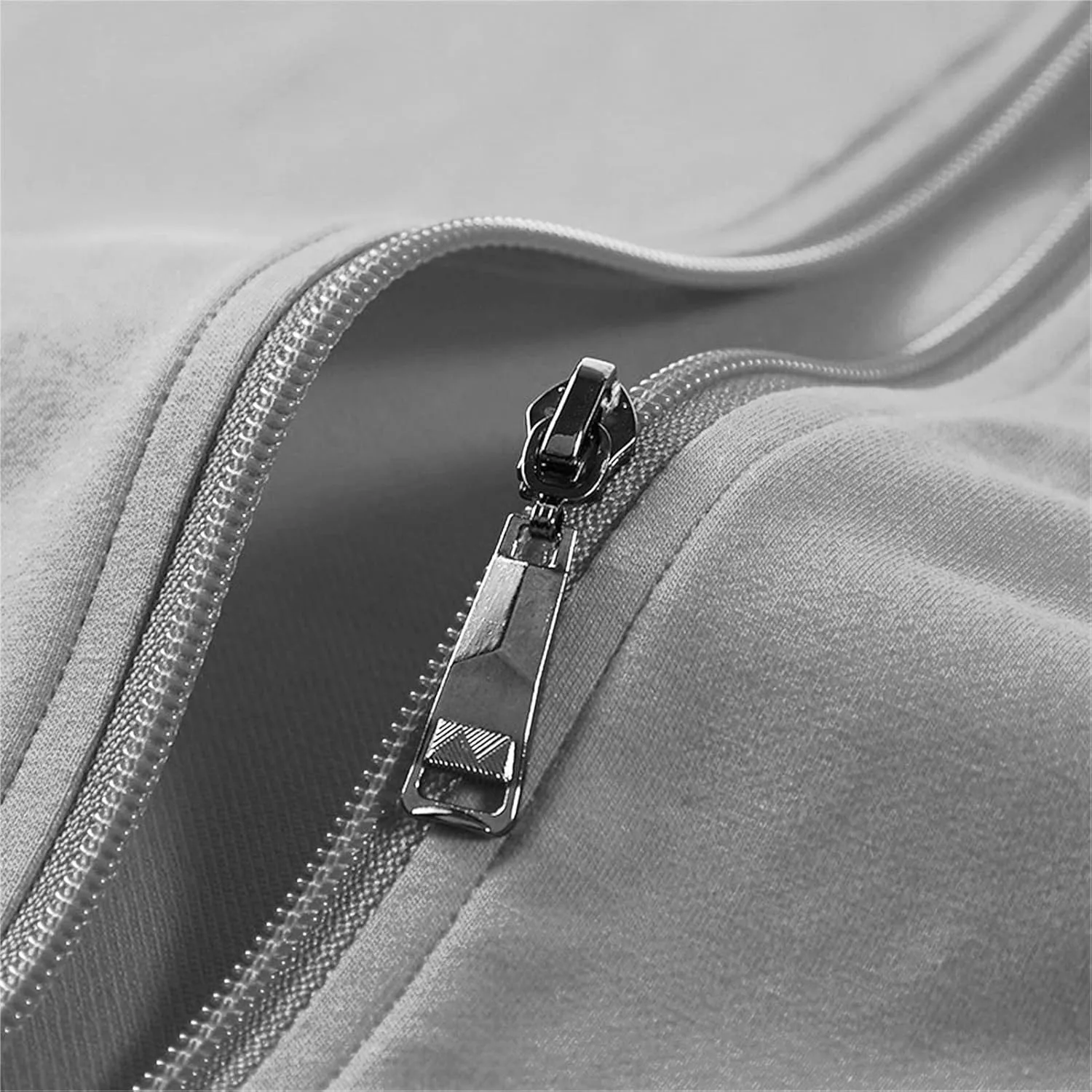 Мужская повседневная худи на молнии slim fit теплая однотонная базовая толстовка легкая с длинным рукавом и карманом — фото 4