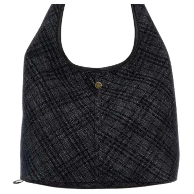 Женская сумка через плечо Burberry из хлопка, черная — фото 4