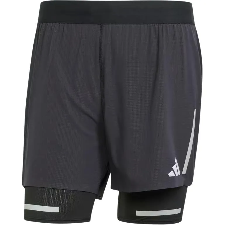 Ultimate Running Reflective 2 в 1 шорты Adidas, черный