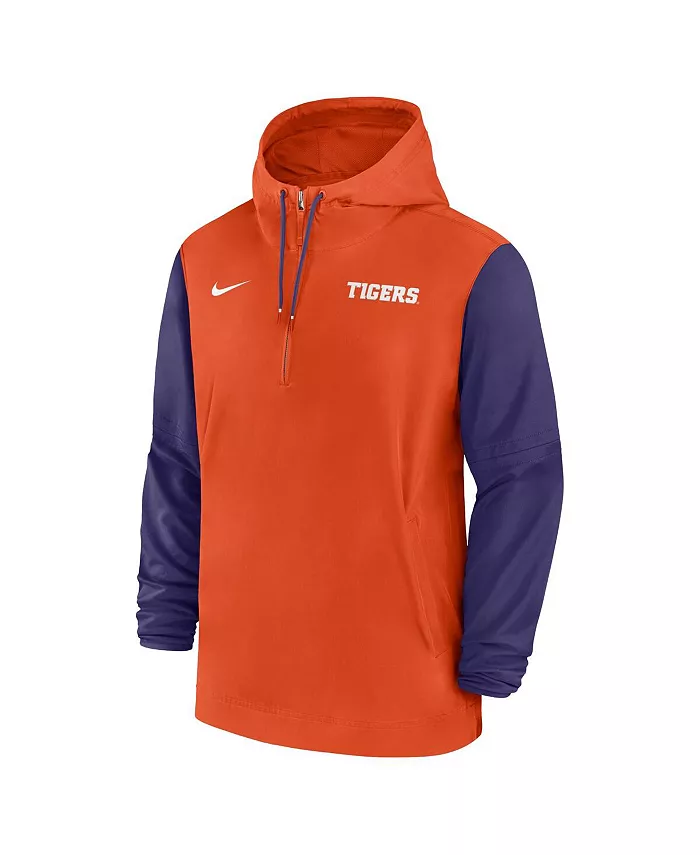 Мужская оранжевая худи с полумолнией Clemson Tigers 2024 Sideline Pregame Player Nike — фото 3