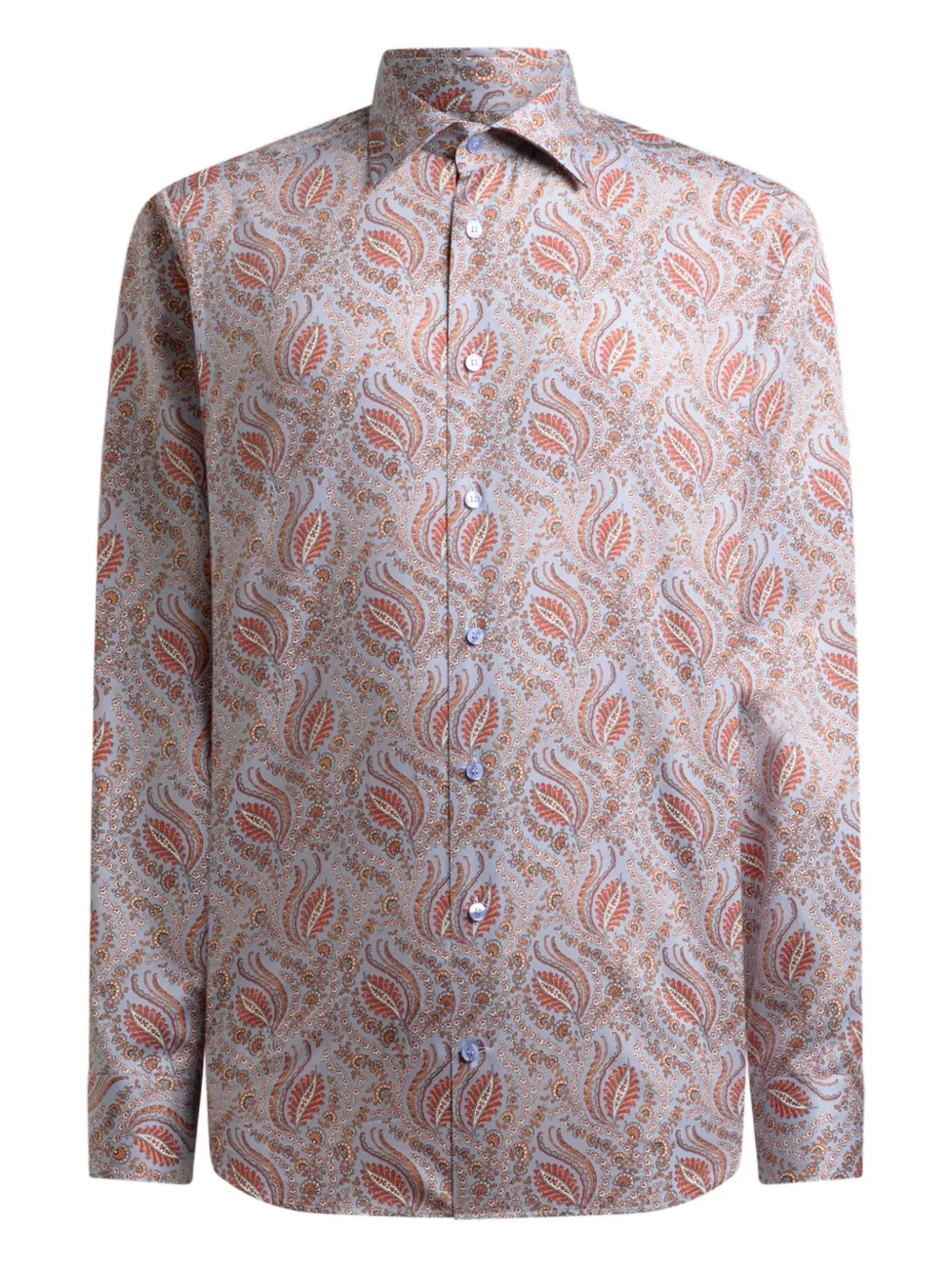 Атласная рубашка с узором пейсли Etro, синий