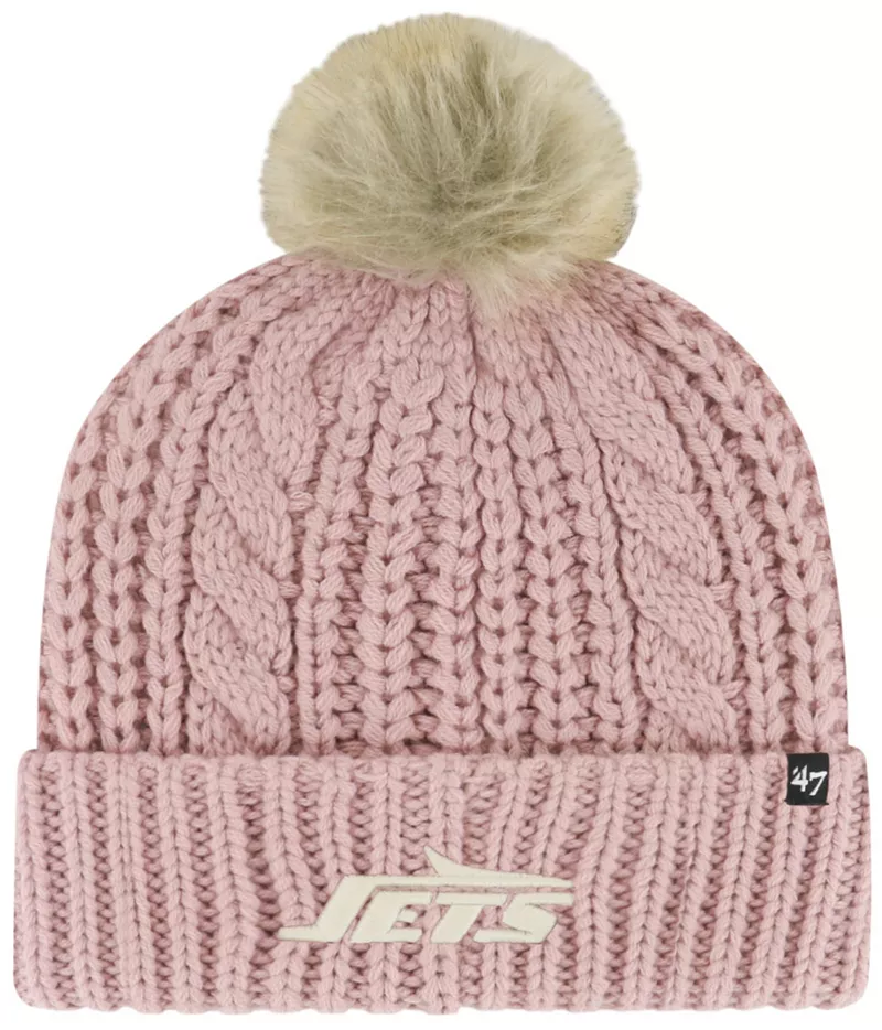 

Женская вязаная шапка с манжетами '47 New York Jets Meeko Dusty Rose