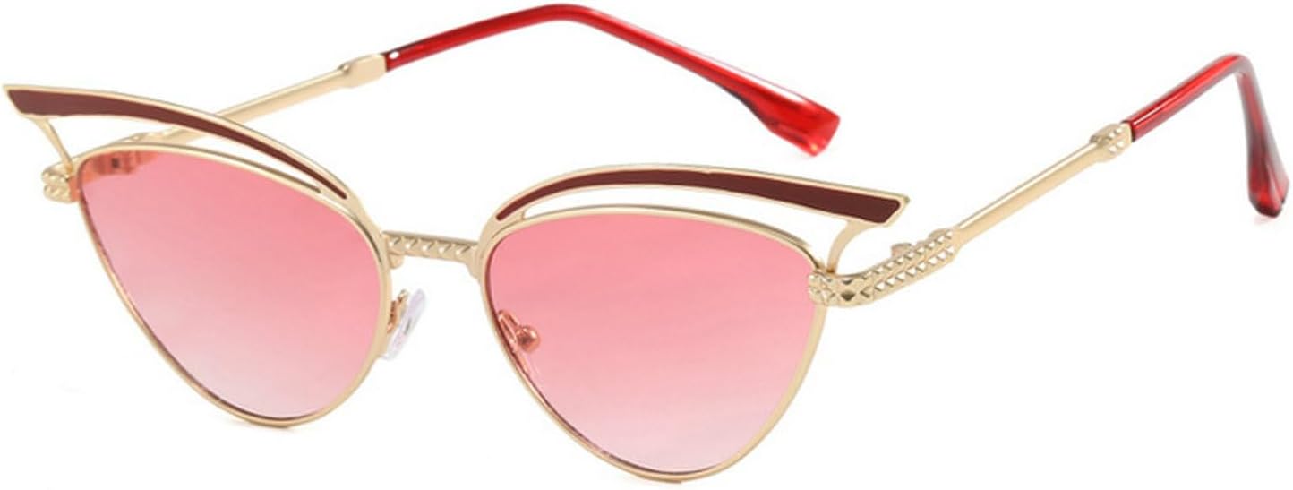 

Laureles Модные солнцезащитные очки в металлической оправе «кошачий глаз» в стиле Y2K для женщин, коричнево-серые солнцезащитные очки для мужчин, панк-очки для женщин, C4