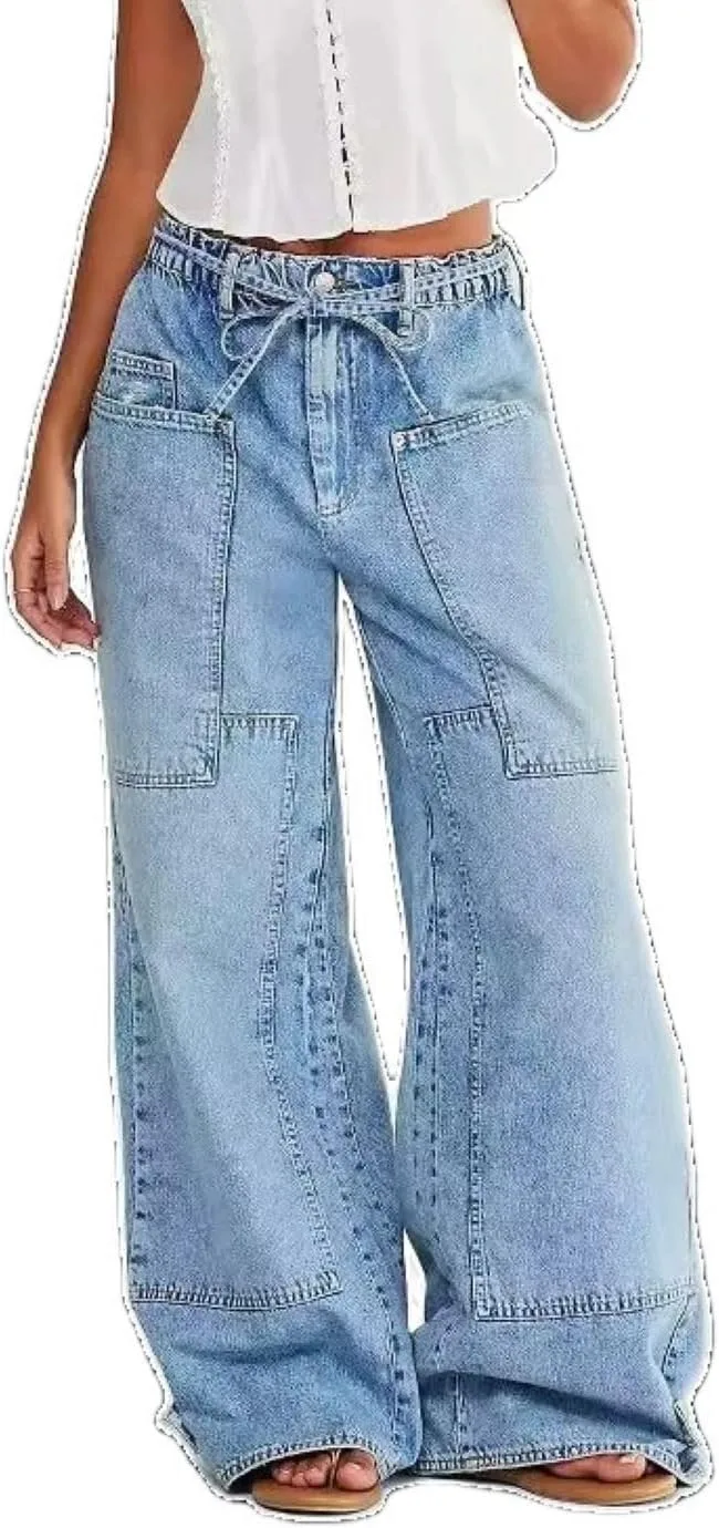 

CHARTOU Женские джинсы-бойфренды с пачворком и завязками