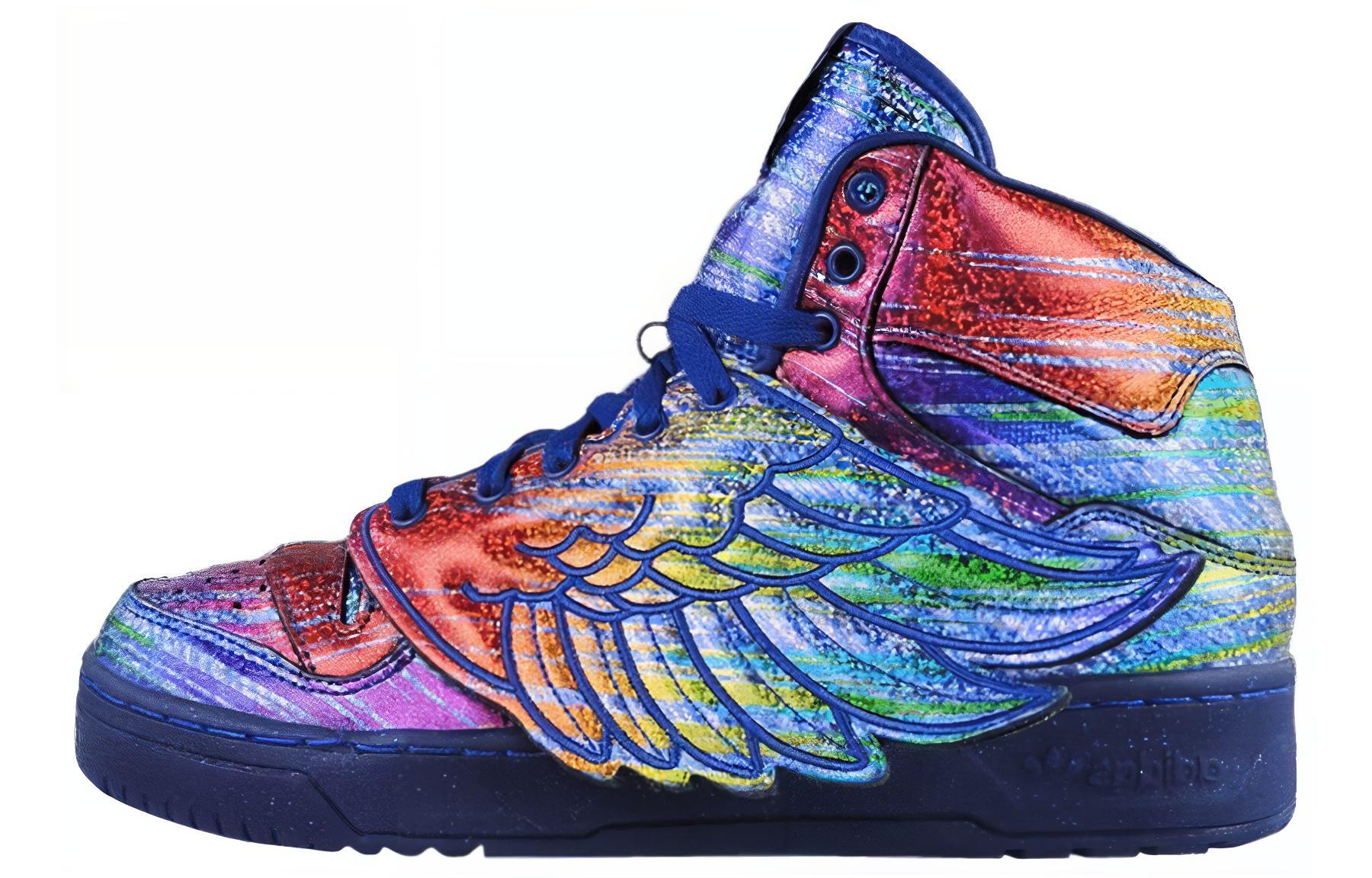 

Кроссовки Adidas JS Wings Jeremy Scott Rainbow Foil, синий