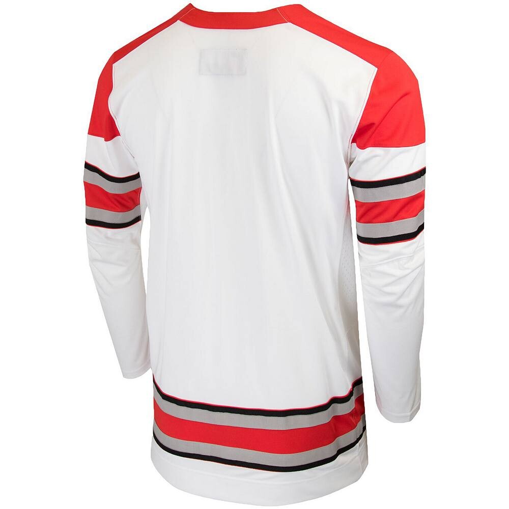 Мужская белая хоккейная майка для колледжа Nike Ohio State Buckeyes Replica, цвет Osu White — фото 4
