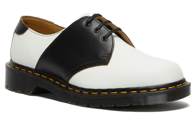 1461 Женские повседневные туфли унисекс с низким верхом, белые/черные Dr.Martens — фото 3