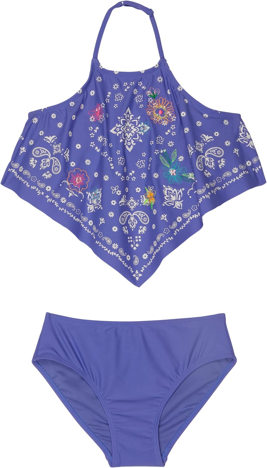 

Купальник PEEK Halter Flower Two-Piece Swimwear, синий