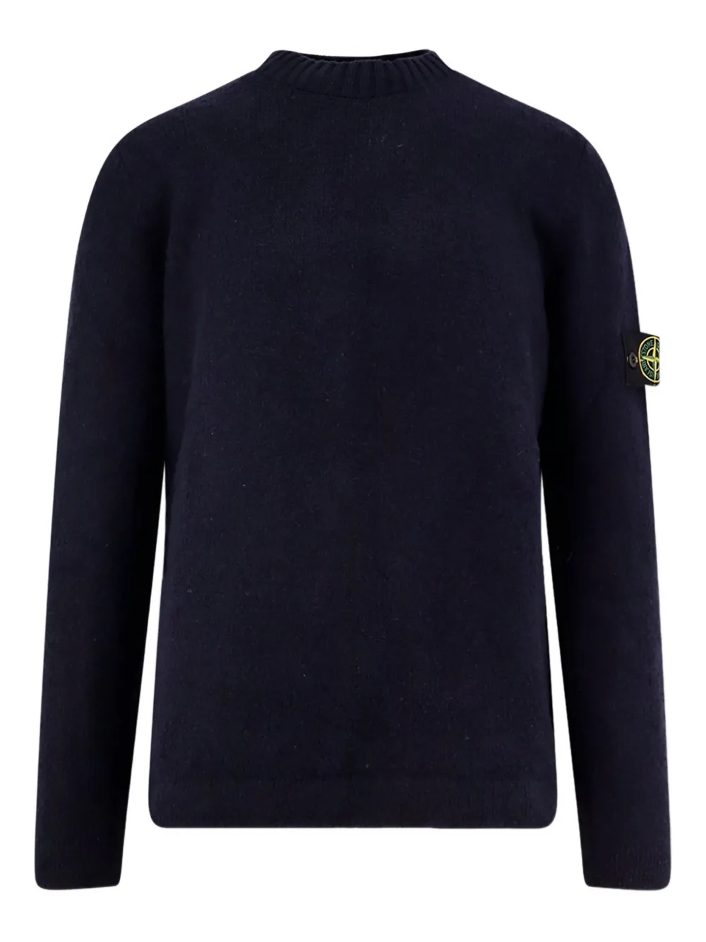 

Свитер с круглым вырезом и нашивкой-логотипом Stone Island, синий