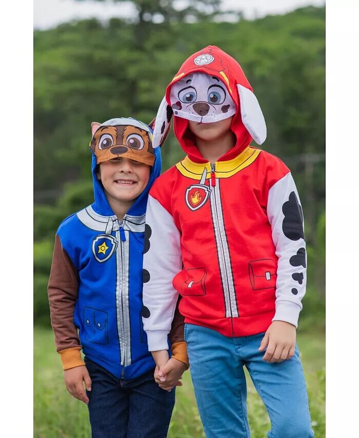 Флисовый пуловер с капюшоном на молнии для мальчиков Rubble Chase Skye Paw Patrol, синий — фото 3