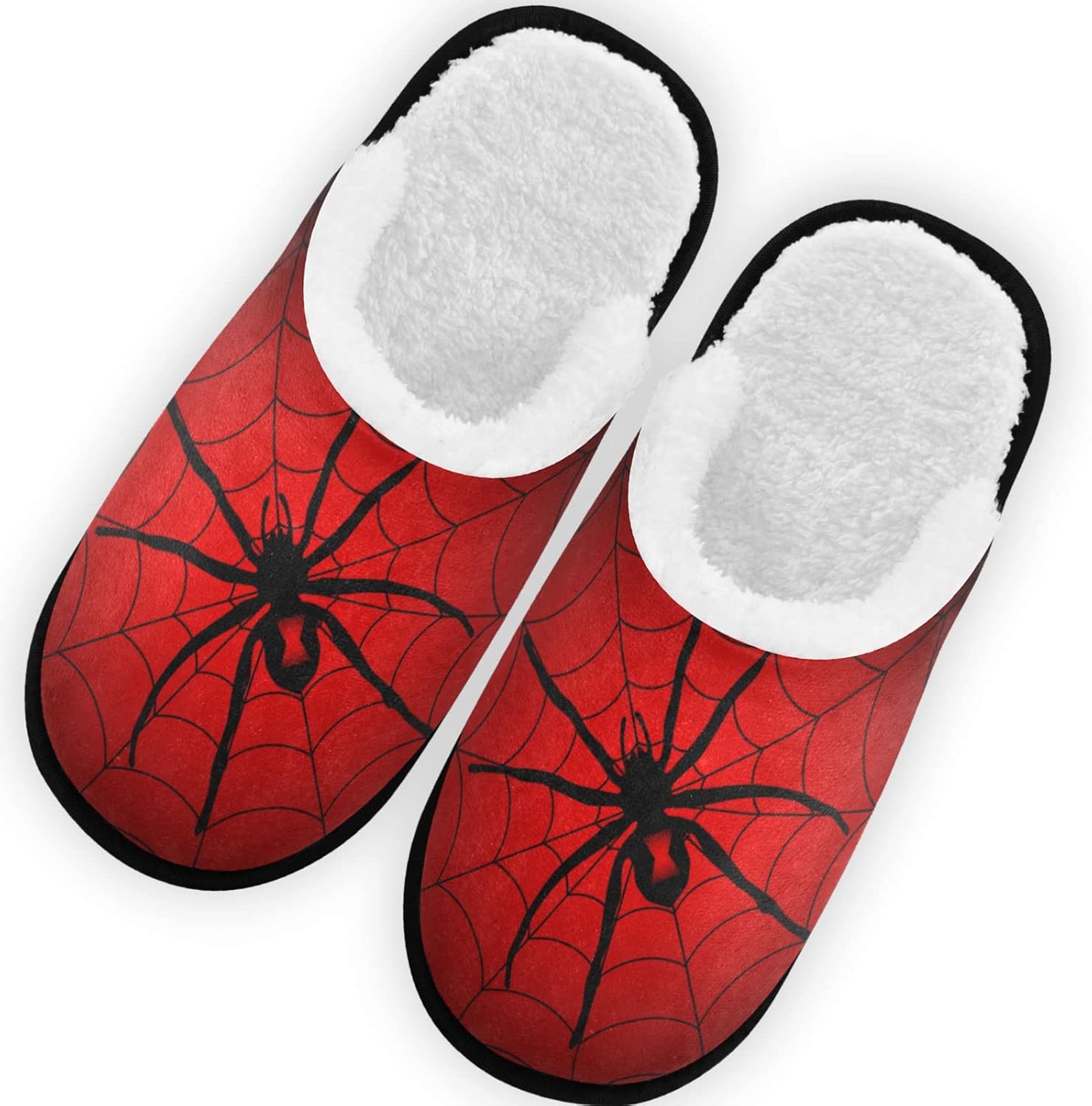 

Тапочки для женщин и мужчин, домашние тапочки с мемори-пенной стелькой, нескользящие для улицы и дома, зимние тапочки для спальни Glaphy, Halloween Spider Web