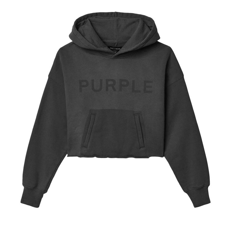 

Худи PURPLE BRAND Fleece Raw Hem Hoodie Black, черный