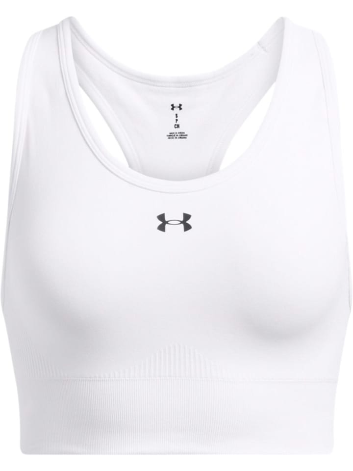 

Спортивный бюстгальтер Vanish Seamless Mid Bra белого цвета Under Armour
