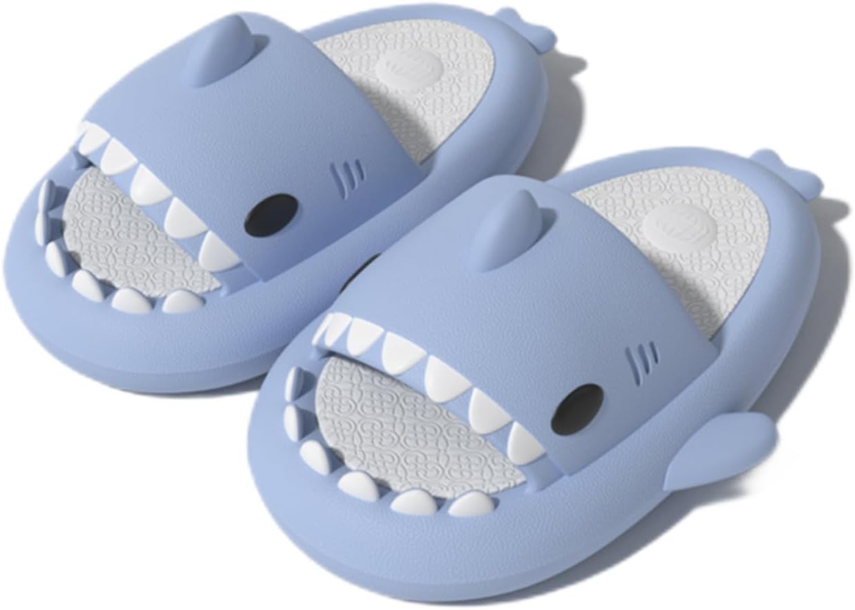 

Унисекс сандалии с изображением акулы, оригинальные улучшенные, противоскользящие, быстросохнущие, для женщин и мужчин, светло-голубые, размер универсальный 6-13 Generic