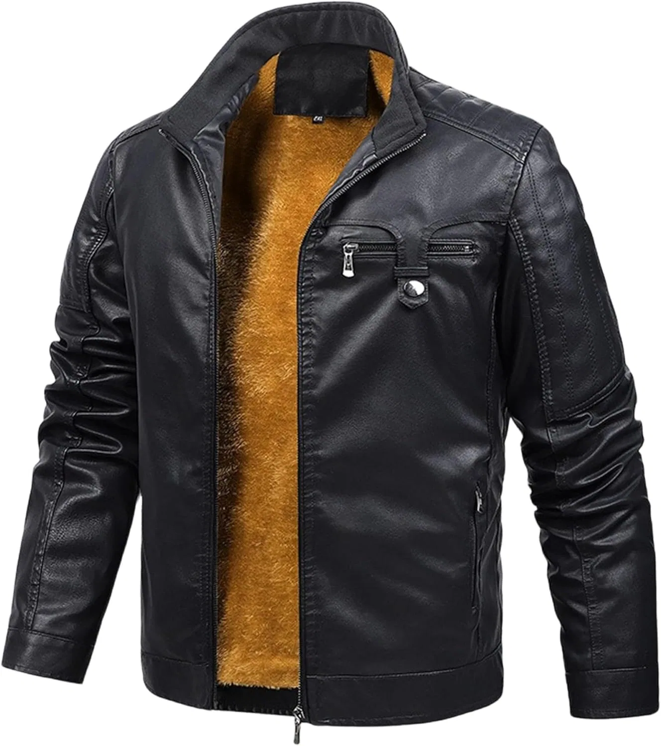 Мужская куртка Going Out Jacket из искусственной кожи, легкая, с воротником-стойкой — фото 4