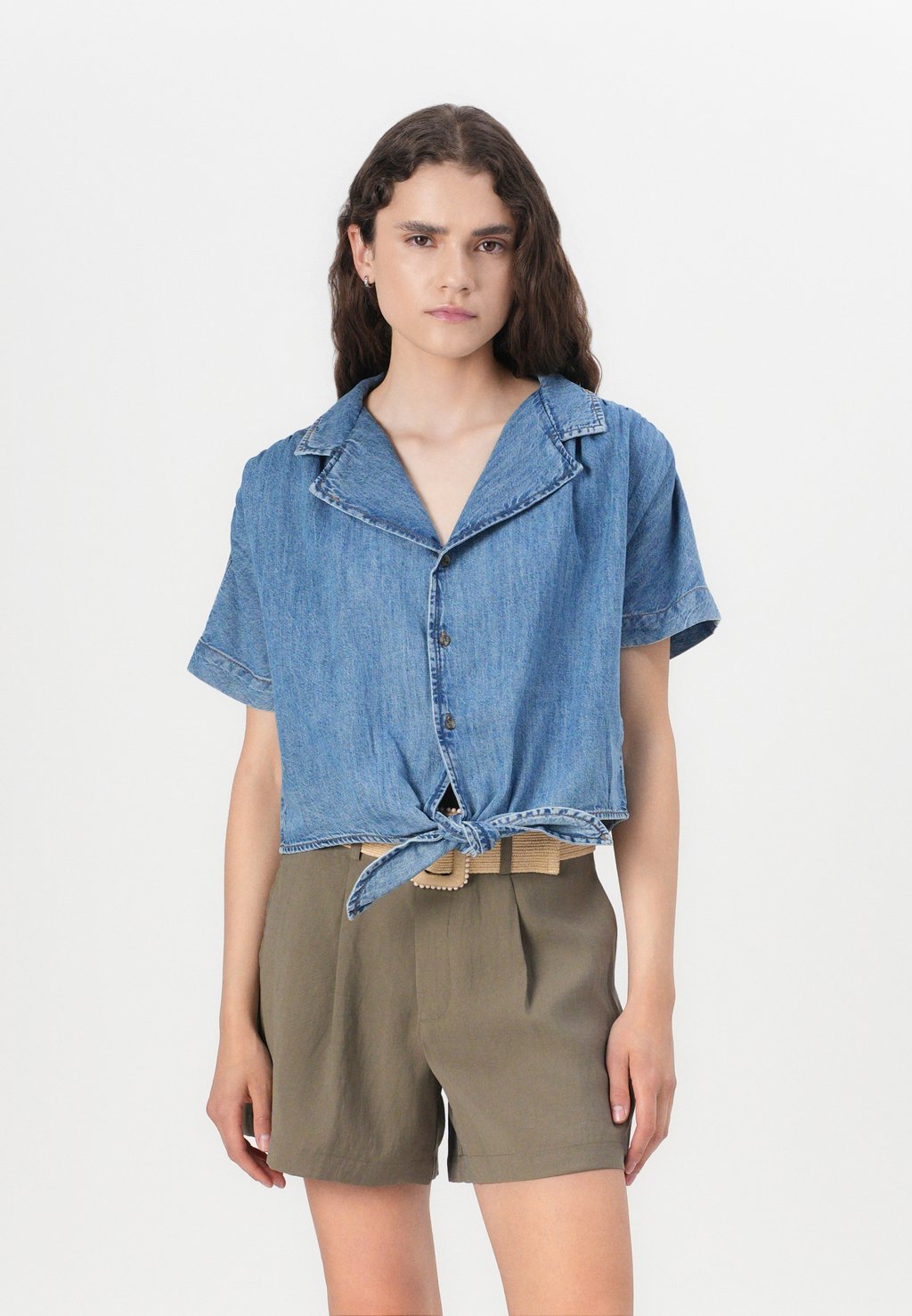 

Блузка на пуговицах ONLPAULA TIE SHIRT ONLY, цвет Medium Blue Denim